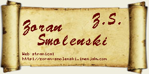 Zoran Smolenski vizit kartica